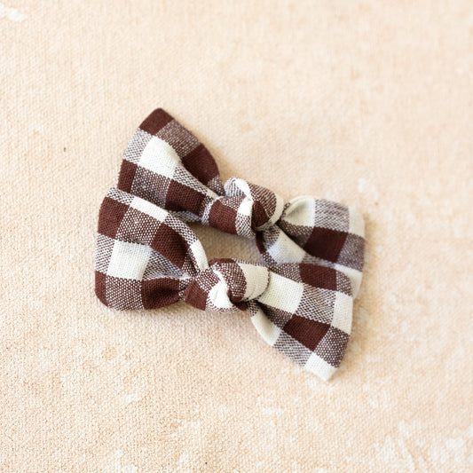 Petite Knot Bow Clip • Heritage Brown