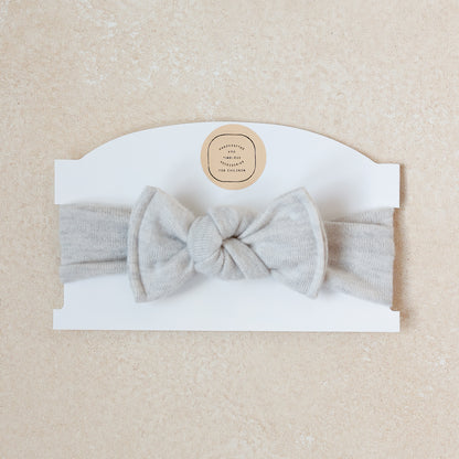 Baby Girl Headwrap Bow • Jersey Grey • Handmade Newborn Hair Accessory (Copy)