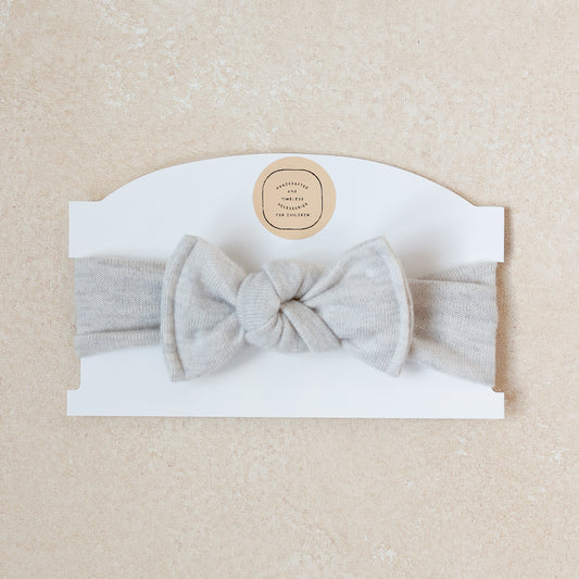 Baby Girl Headwrap Bow • Jersey Grey • Handmade Newborn Hair Accessory (Copy)