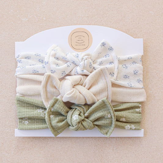 Baby Girl Headwrap Bow Bundle  • Made to Remember  • Handmade Hair Accessory