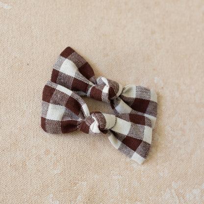 Petite Knot Bow Clip • Heritage Brown
