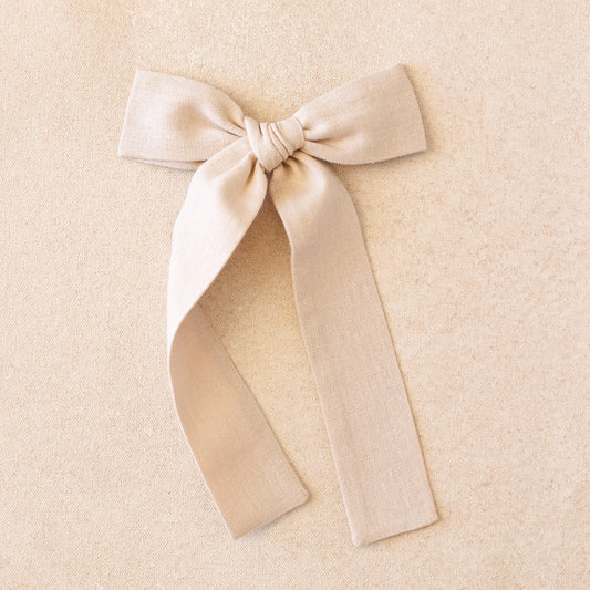Oversized Sunday Bow Clip// Oatmeal (Small Batch Release)