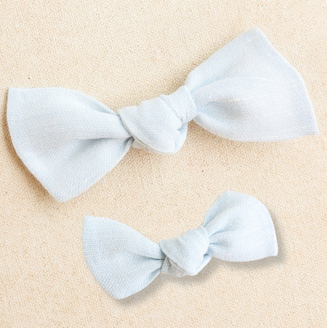 Oversized + Petite Classic Knot Clip or Band • Powder Blue