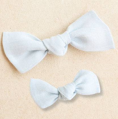 Oversized + Petite Classic Knot Clip or Band • Powder Blue