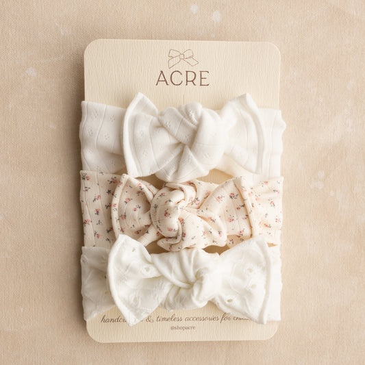 Baby Girl Headwrap Bow Bundle  • Birdie • Handmade Hair Accessory