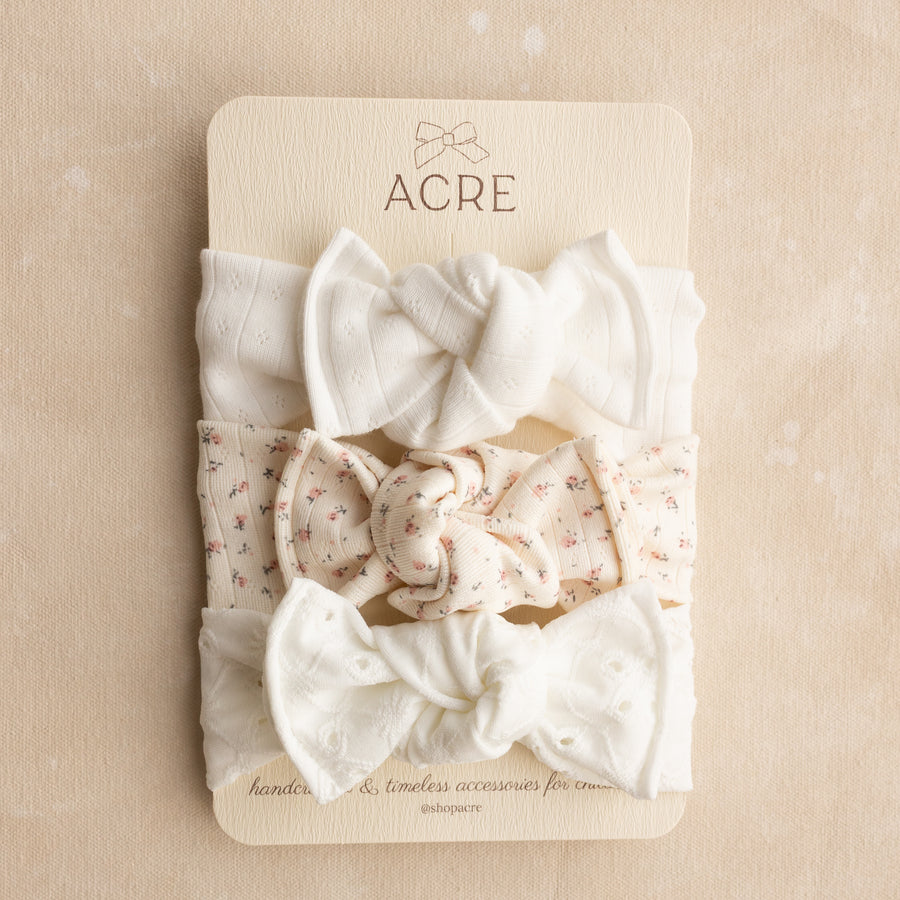 Baby Girl Headwrap Bow Bundle  • Birdie • Handmade Hair Accessory