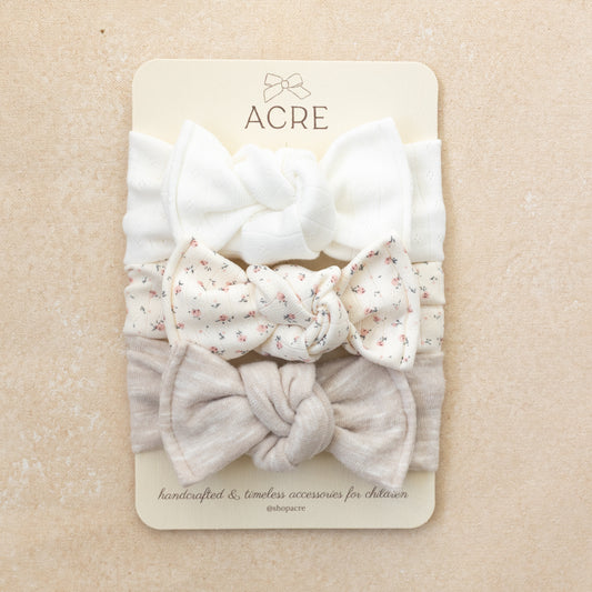 Baby Girl Headwrap Bow Bundle  • Lilou • Handmade Hair Accessory