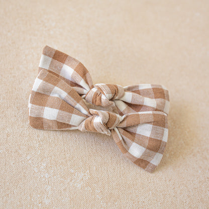 Oversized Knot Bow Clip • Brown Sugar