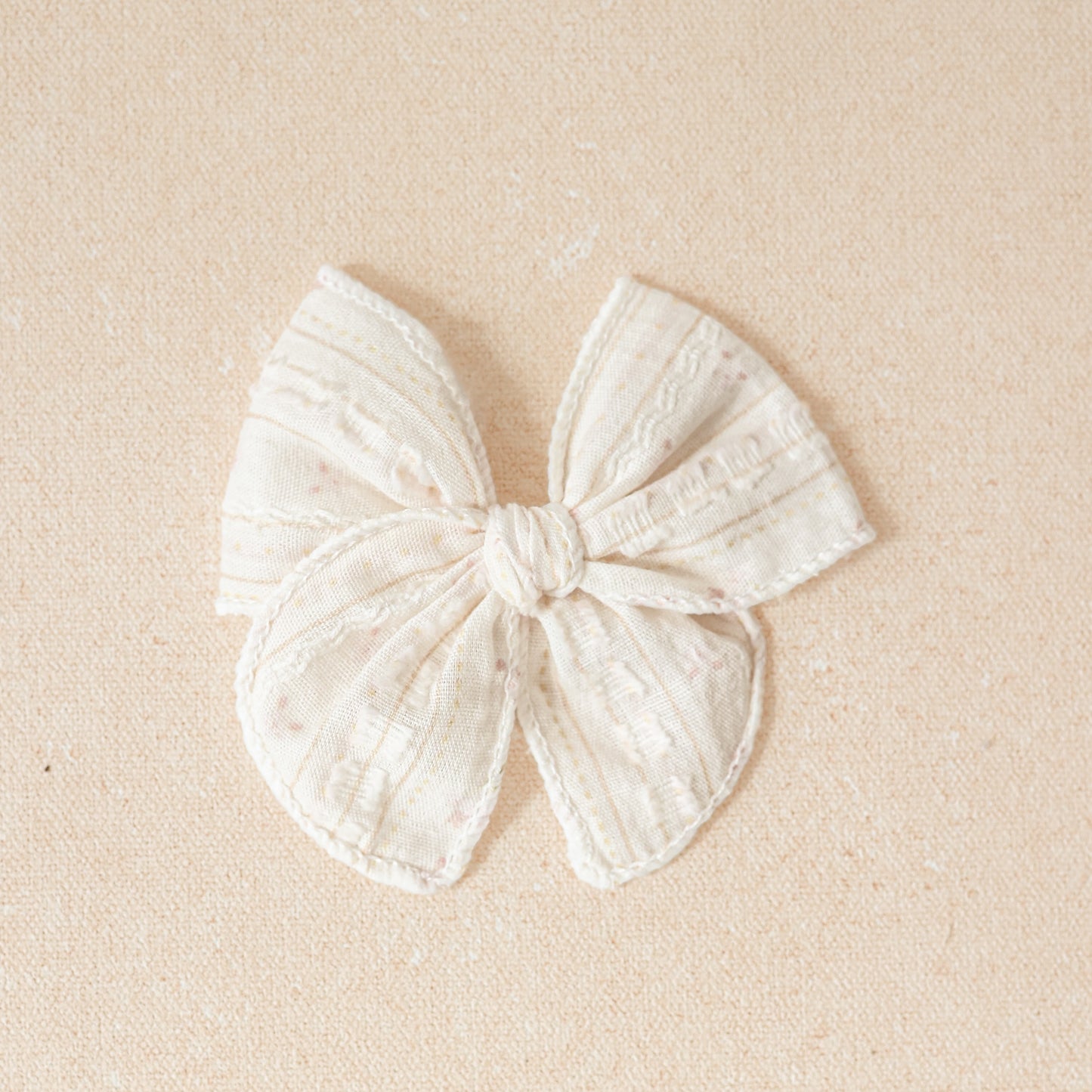 Mini Fleur Bow Clip or Band • Swiss Dot