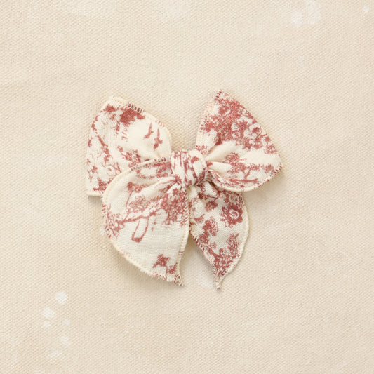 Mini Fleur Bow Clip // Vintage Cranberry