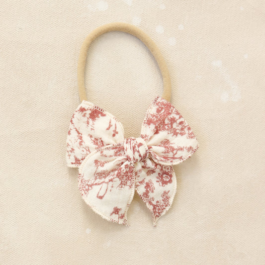 Mini Fleur Bow Headband // Vintage Cranberry