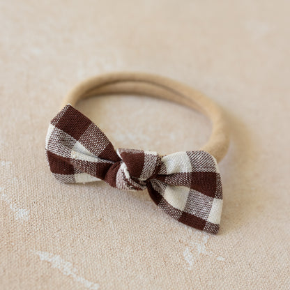 Petite Knot Bow Headband • Heritage Brown