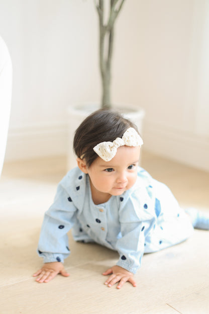 Oversized Classic Knot Clip // Oat Gingham