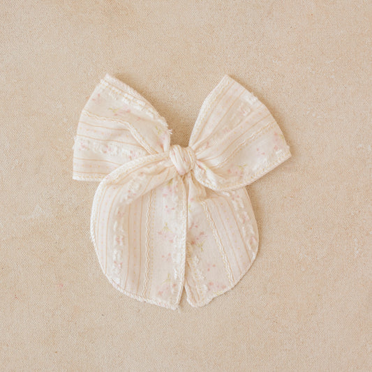 Fleur Bow Clip // Swiss Dot