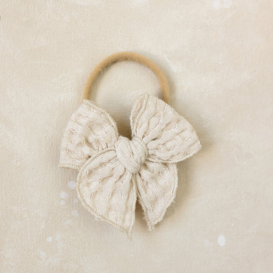 Mini Fleur Bow Headband // Celeste