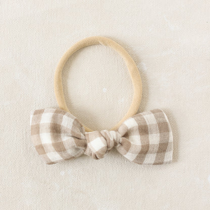 Oversized Classic Knot Headband // Oat Gingham