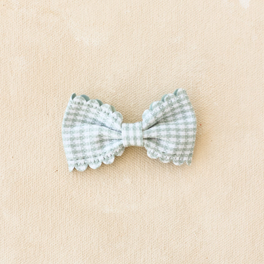 Bitty Gingham Bow Clip // Parker