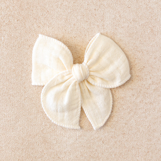 Mini Fleur Bow Clip or Band // Buttercream