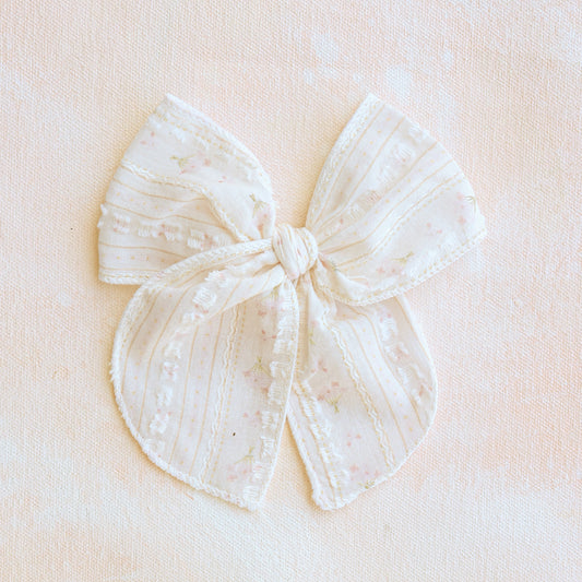 Fleur Bow Clip // Swiss Dot