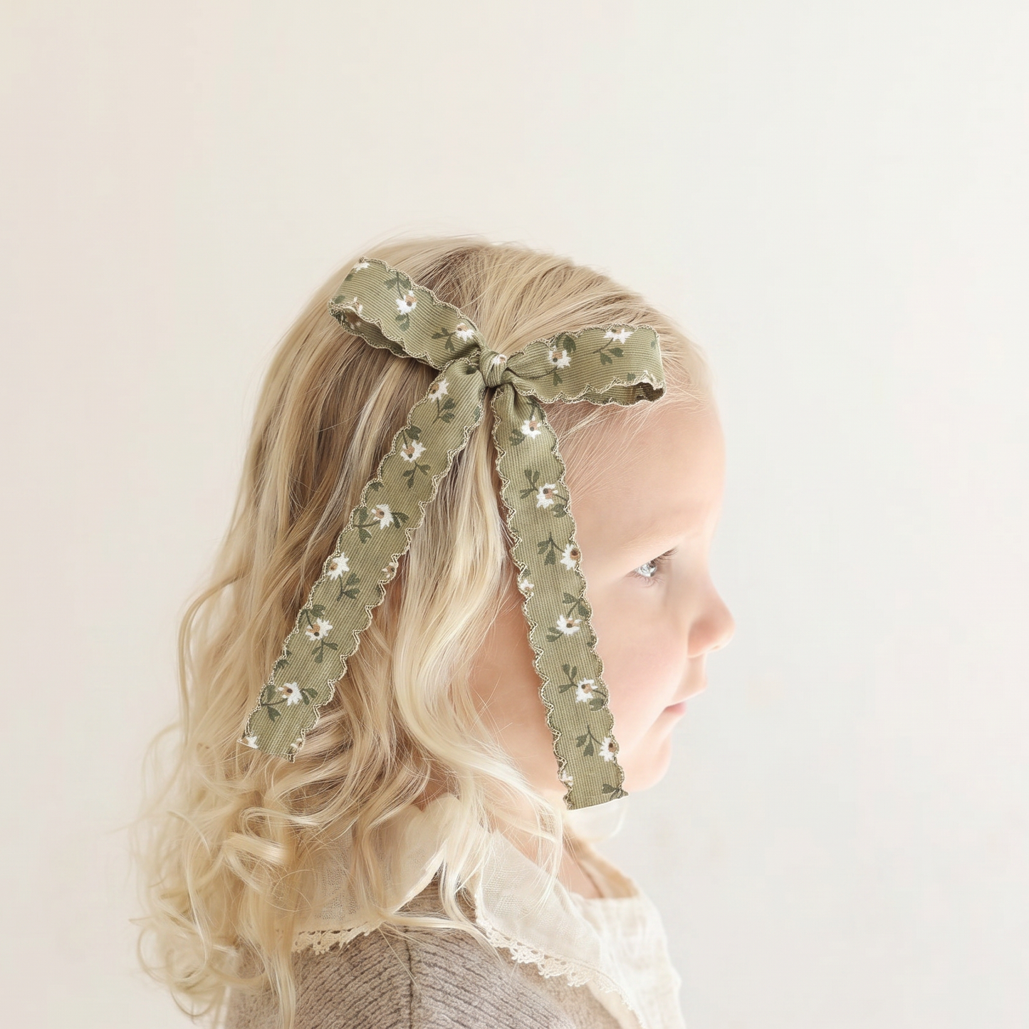 Petite Sunday Hair Bow • Gardenia | Toddler + Girls Hair Bow Clip (Small Batch)