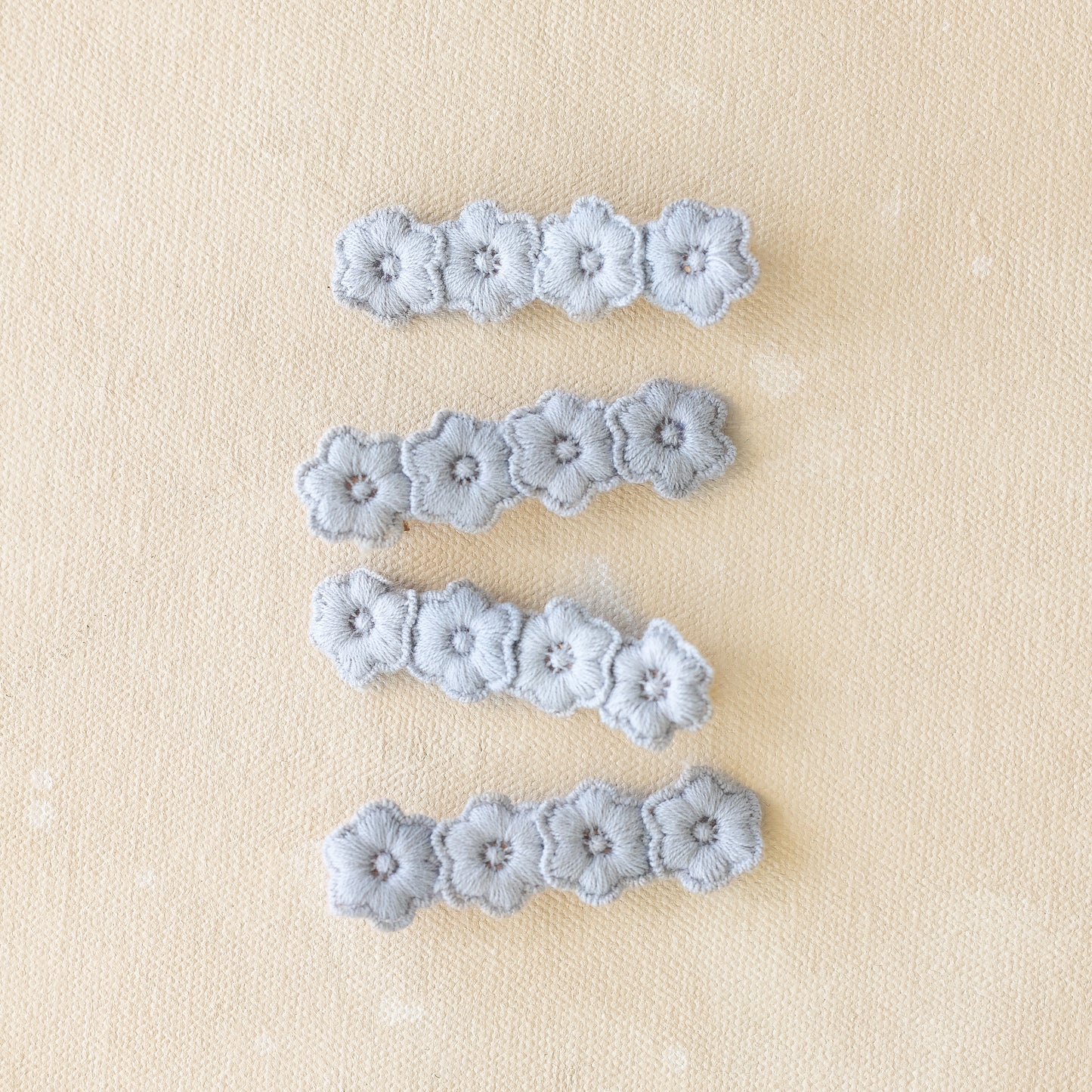 Blue Fabric Flower Clips