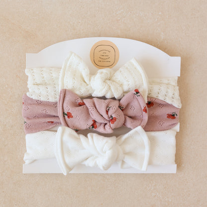 Baby Girl Headwrap Bow Bundle  • Poppy • Handmade Hair Accessory