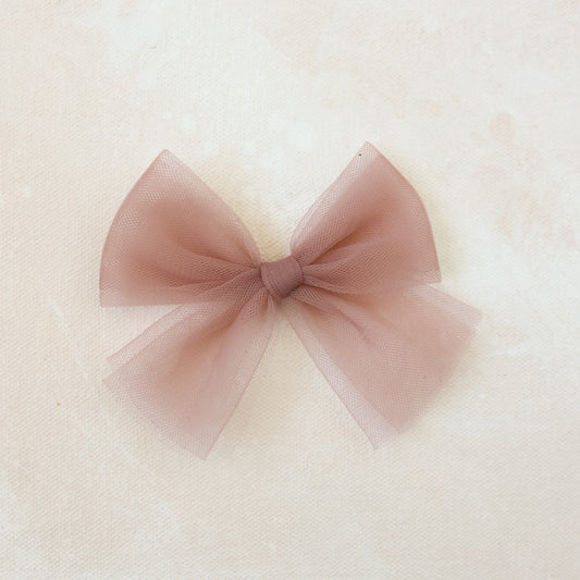 Oversized Classic Bow Clip // Mauve