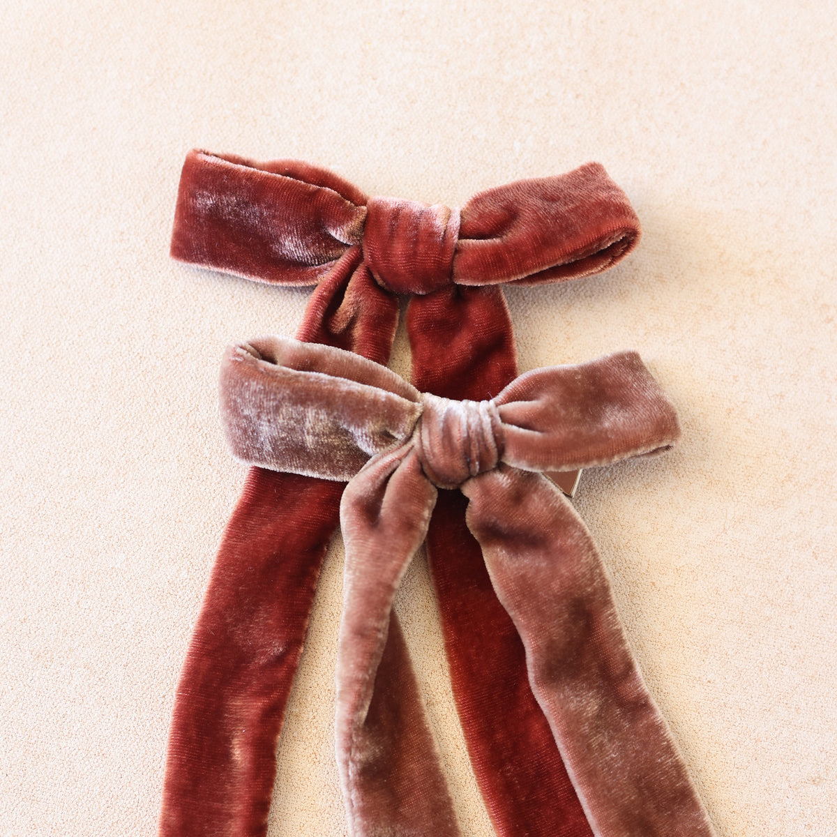 Oversized Velvet Sunday Bow Clip// Chestnut (Small Batch Release)