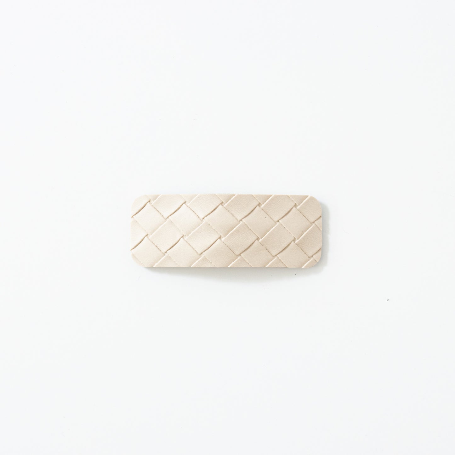 Woven Leather Snap Clip // Pale Oak