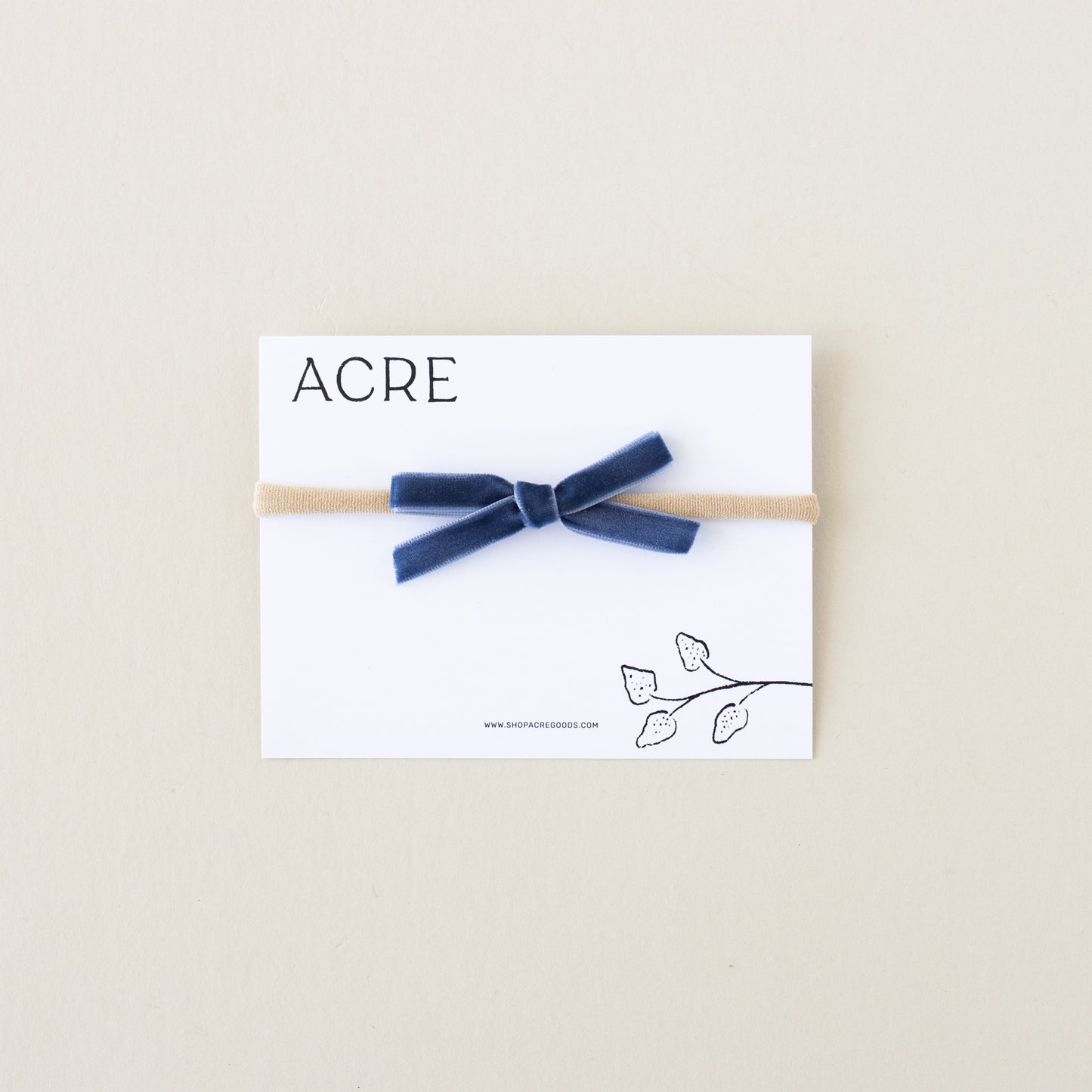 Velvet infant bow // Blueberry