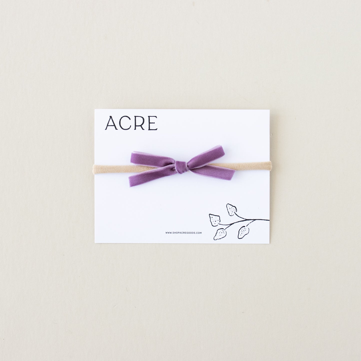Velvet infant bow // Purple Heart