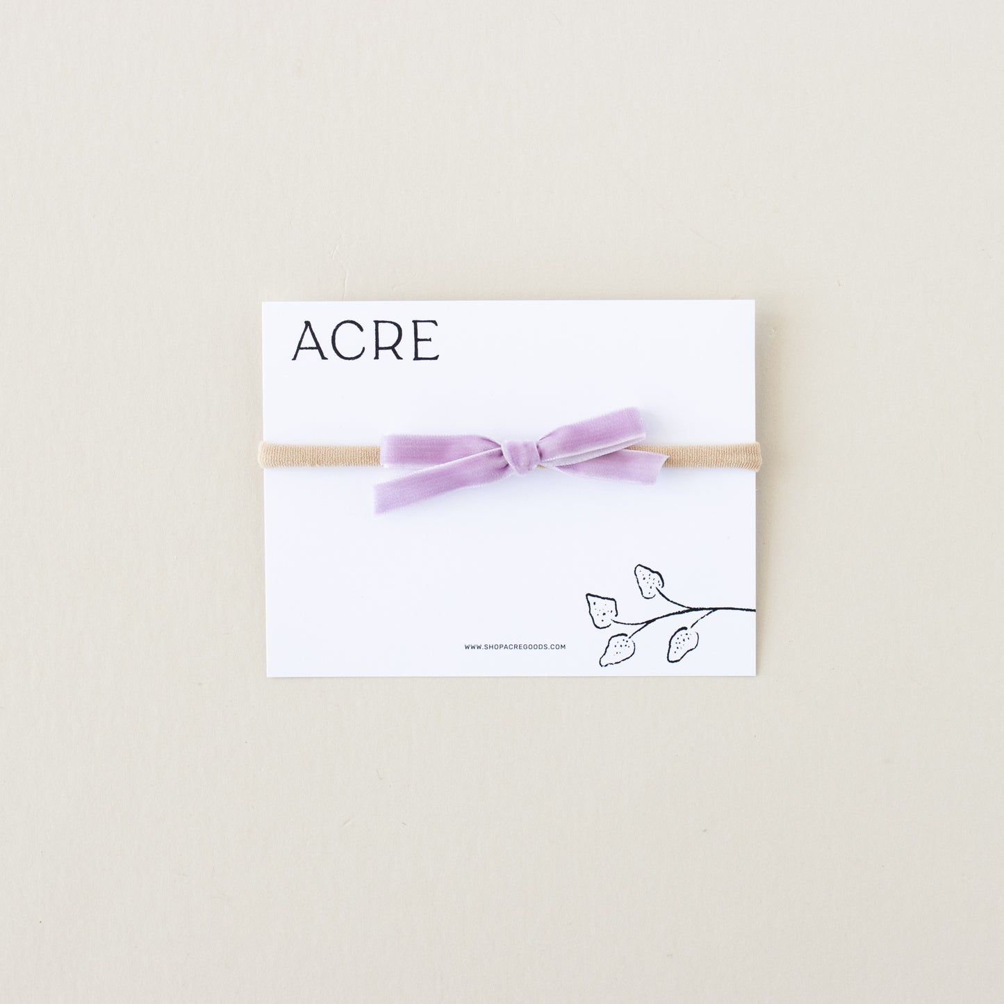 Velvet infant bow // Lilac