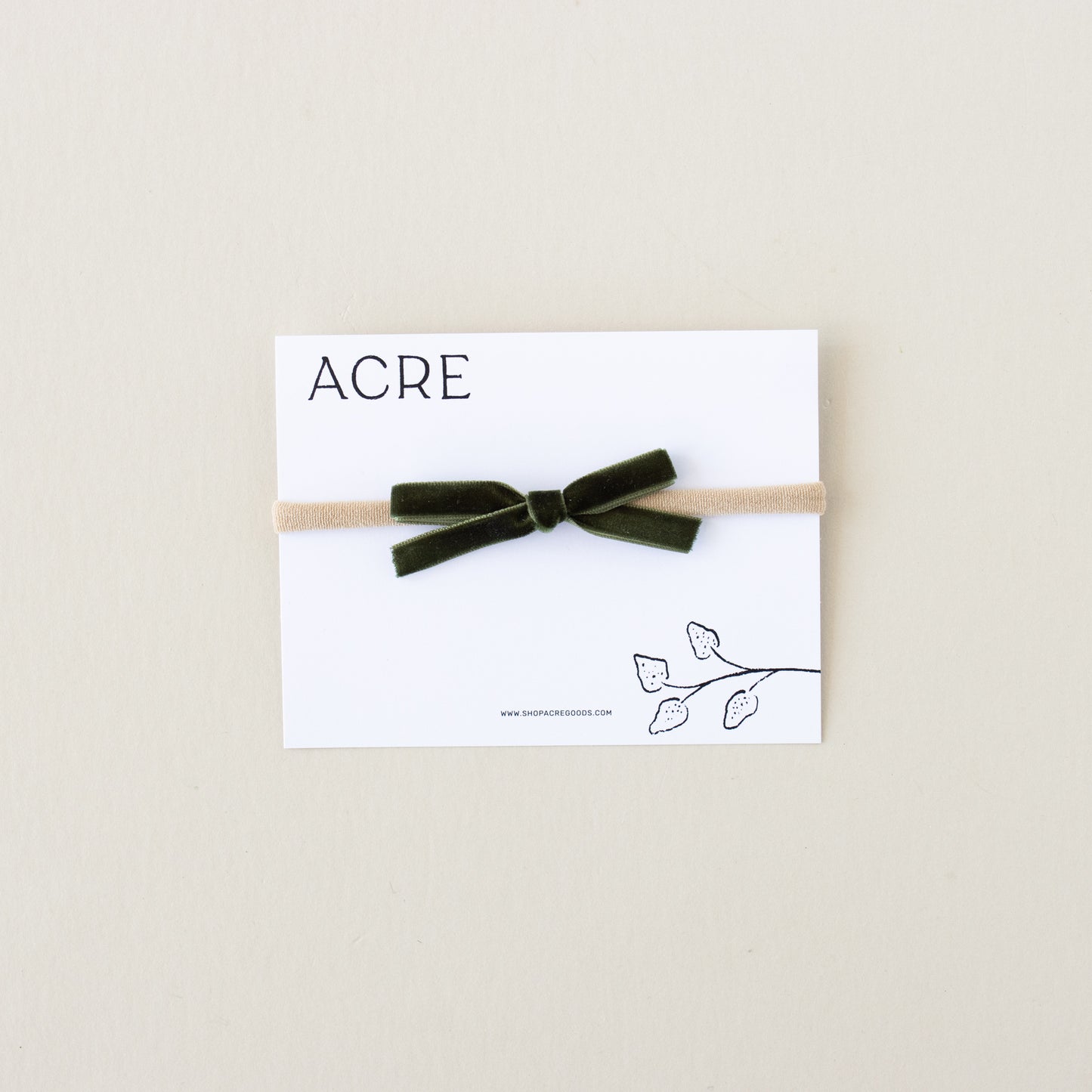 Velvet infant bow // Vineyard