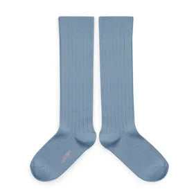 Ribbed Knee Socks // Bleu Azur