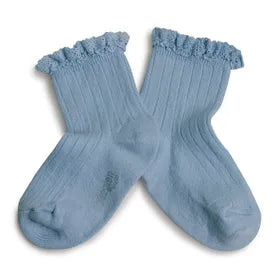 Ruffle Ankle Socks // Bleu Azur